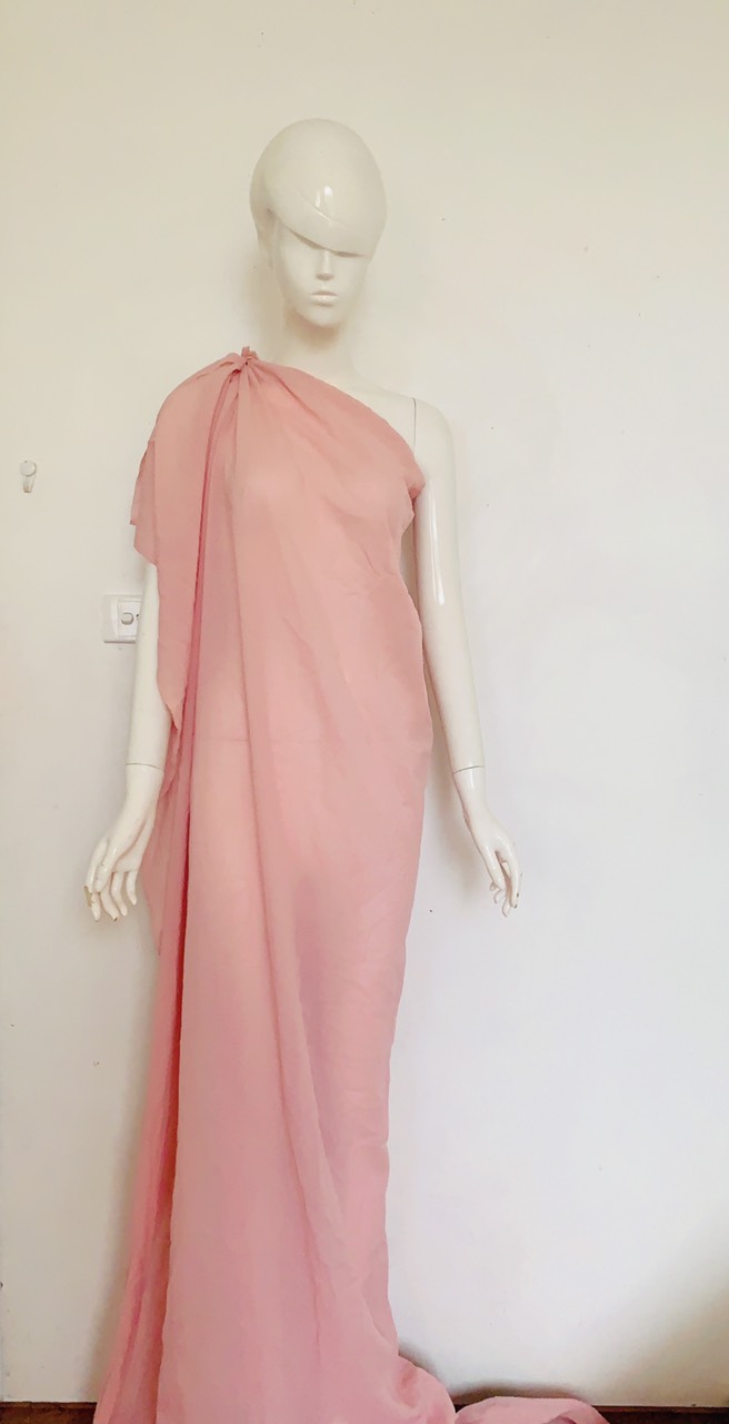 1,7m Vải co giãn màu hồng chất đẹp áo kiểu, váy đầm, dạ hội, maxi khổ 1m50