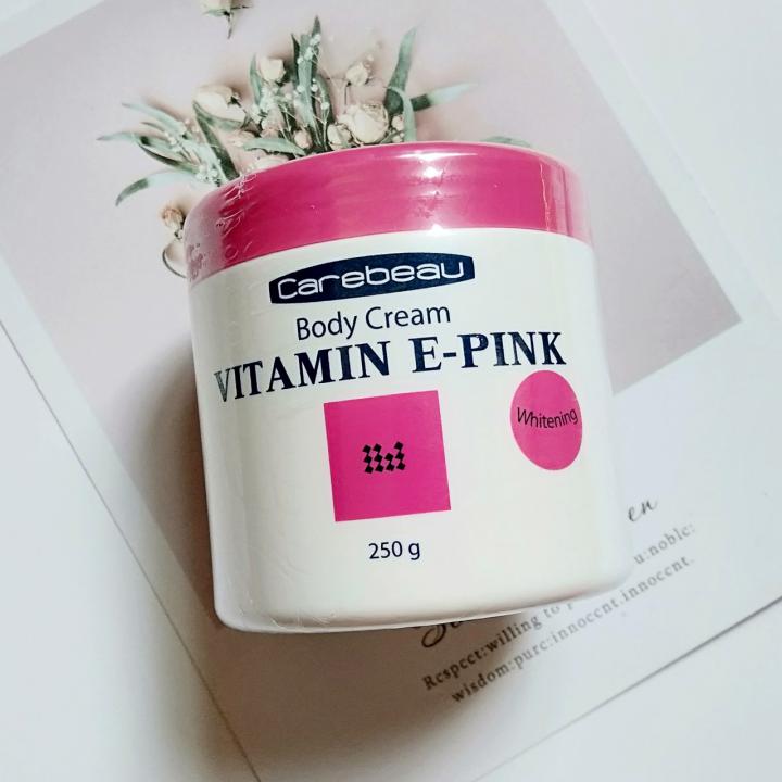 (Hạn 10/2024)Kem dưỡng trắng toàn thân Carebeau Vitamin E Pink Thái Lan 250G