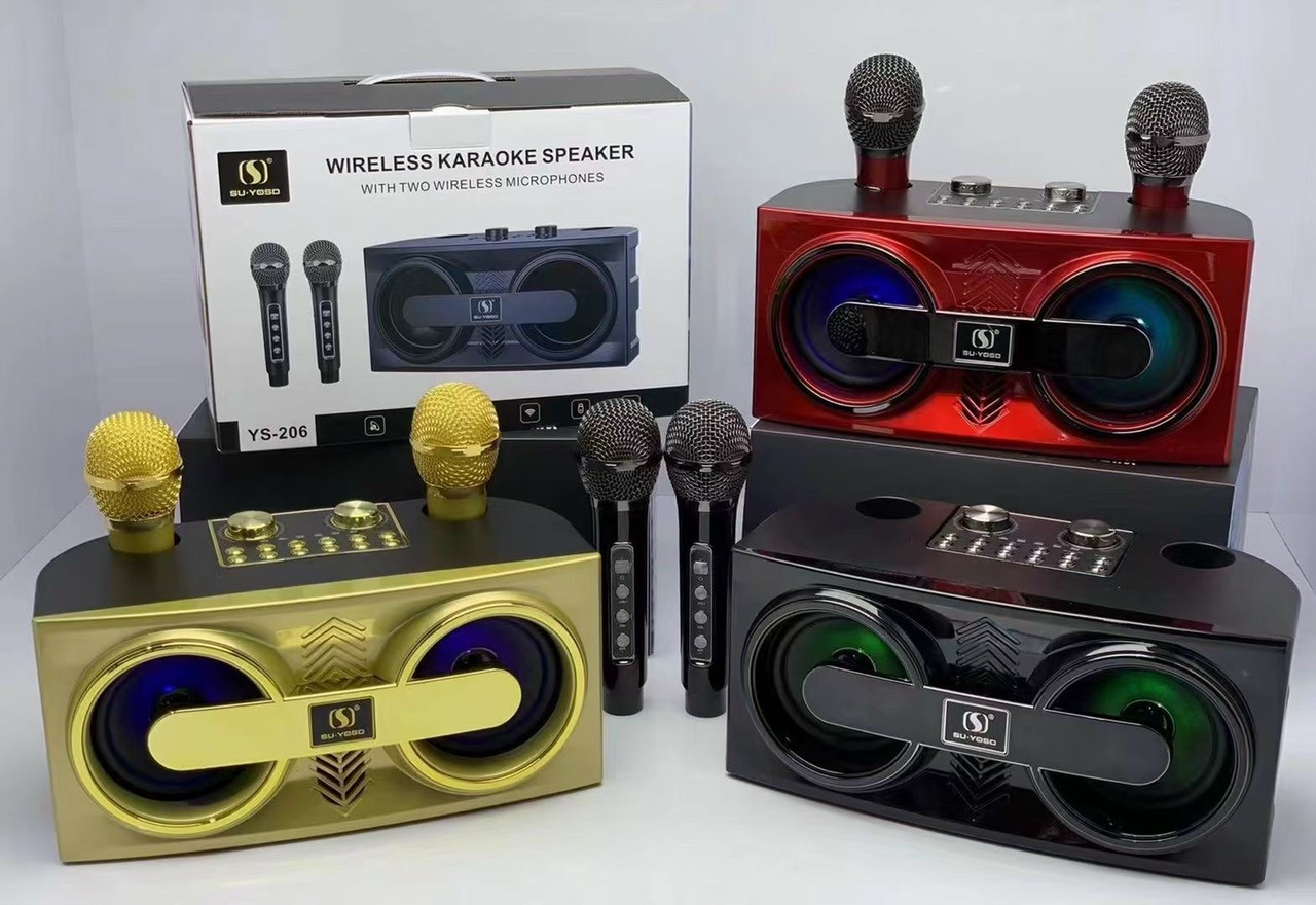 Loa YS 206 Mẫu Mới, YS 203, YS 204, YS 202, YS 201 Kèm 2 Micro Không Dây