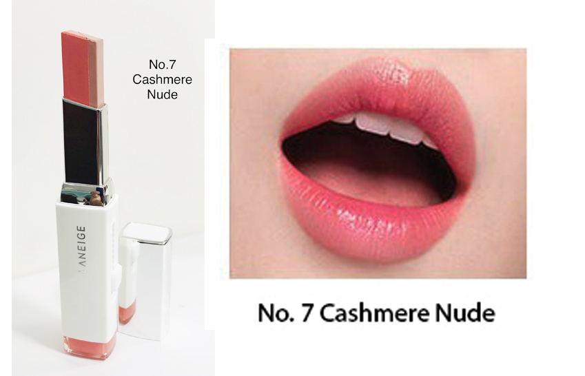 son hai màu Laneige hàn quốc No. 7 Cashmere Nude , net wt 0.07oz /2g