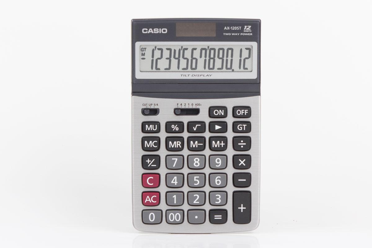 Máy tính để bàn Casio AX-120ST 12 số - 2 nguồn năng lượng màn hình điều chỉnh