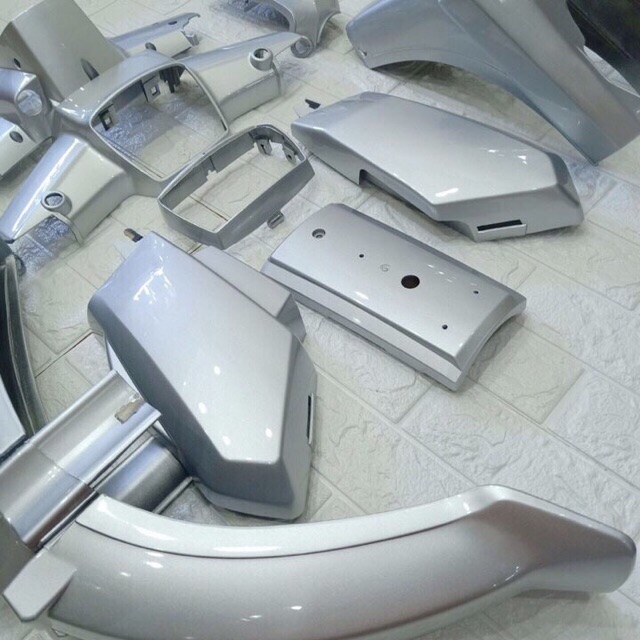 Full bộ nhựa xe Dream màu bạc sơn bóng nhựa ABS