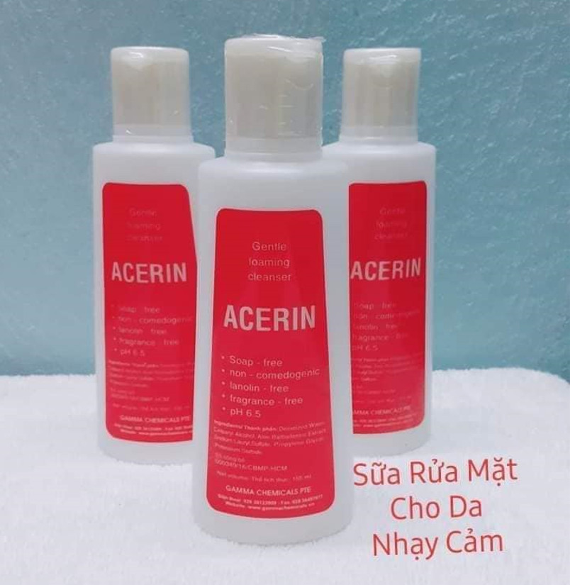 [Freeship] Sữa rửa mặt chuyên dụng Acerin, QT Thu Lan TL03 - chai 155ml, phù hợp với da nhờn, da khô và da dầu, kể cả làn da mỏng manh nhạy cảm của trẻ em