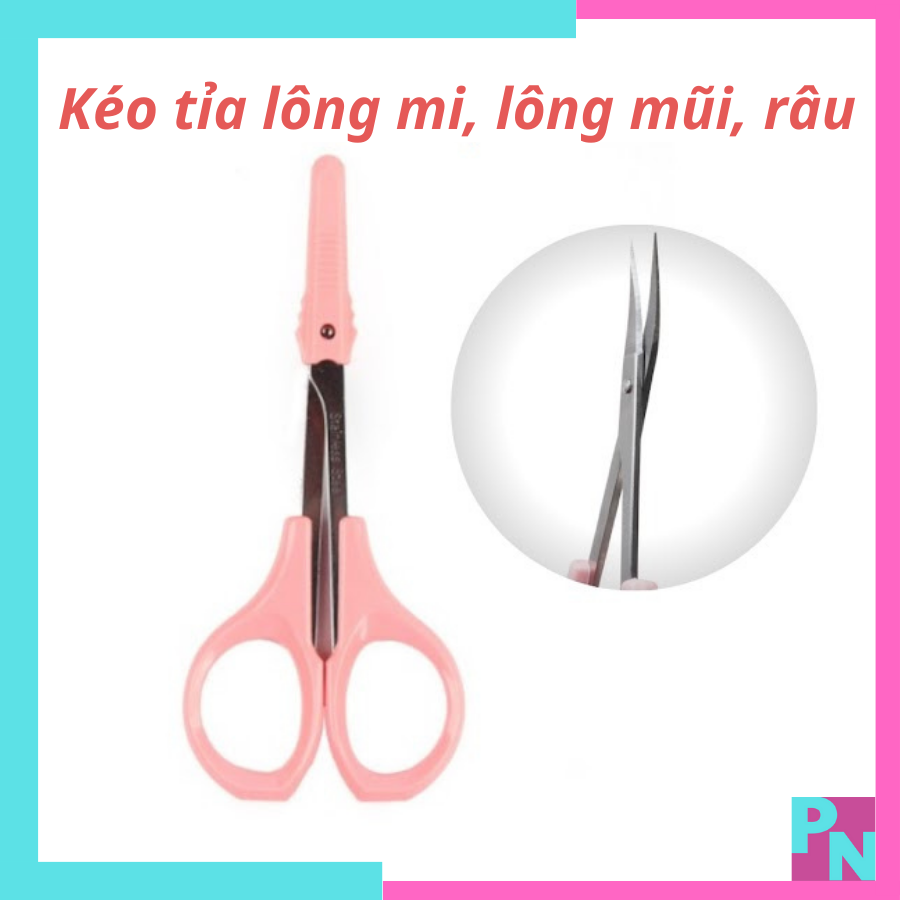 Kéo cắt lông mi lông mày kéo tỉa lông mũi kéo tỉa râu có nắp dậy