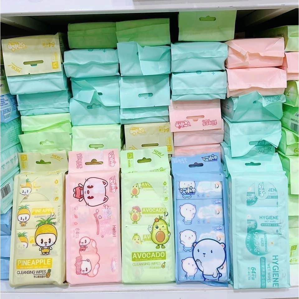 Set 8 gói khăn giấy uớt mini bỏ túi tiện lợi