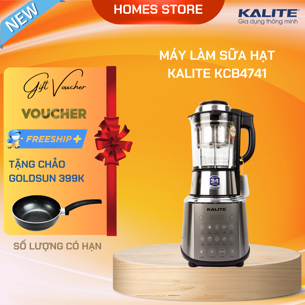 Máy làm sữa hạt đa năng kalite kcb4741 thương hiệu úc, điều khiển giọng nói, dung tích 1.75 lít công suất 1800 w - hàng chính hãng