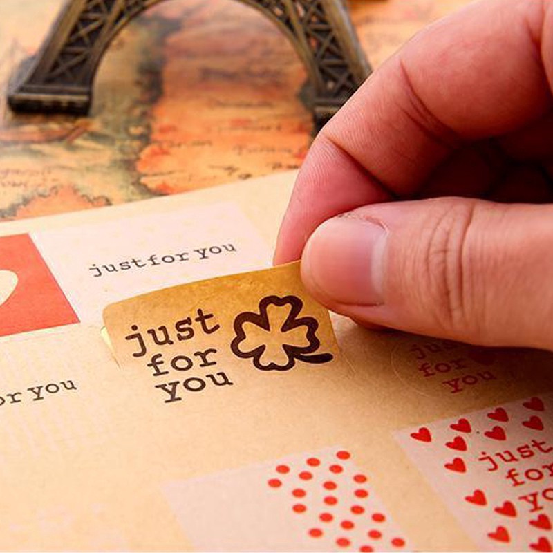 13 sticker giấy kraft just for you chỉ việc gỡ ra dán kas - kpop all stars