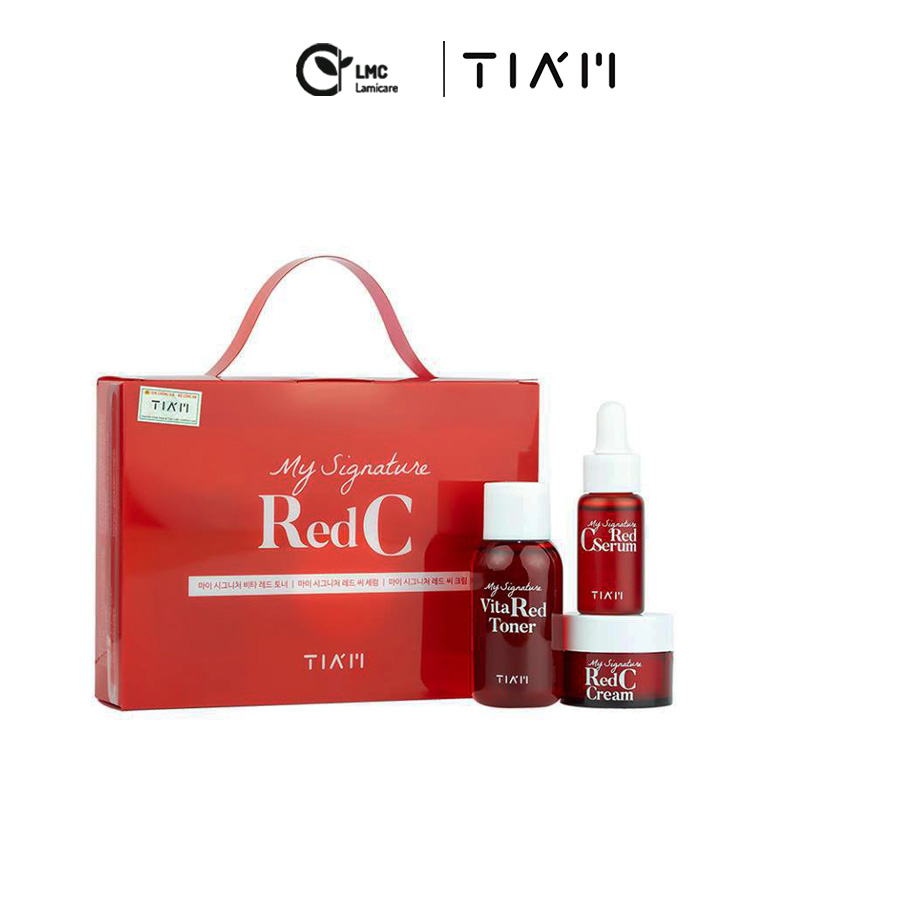 Bộ kits 3 món Tiam my signature red C dưỡng trắng mờ thâm nám
