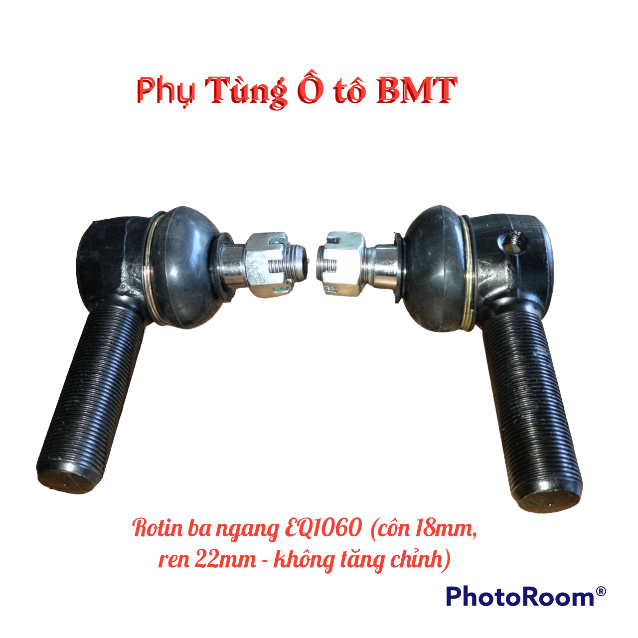 Một cặp (2 cái) Rotuyn (rô tin) lái ba ngang dùng cho xe tải 2.5 tấn - 3.5 tấn, BJ1060, gai ngoài 22mm, côn 18mm.