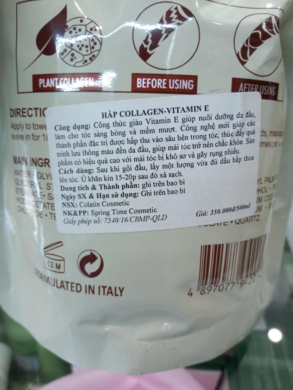 Hấp túi colatin vitamin e - collagen 500ml