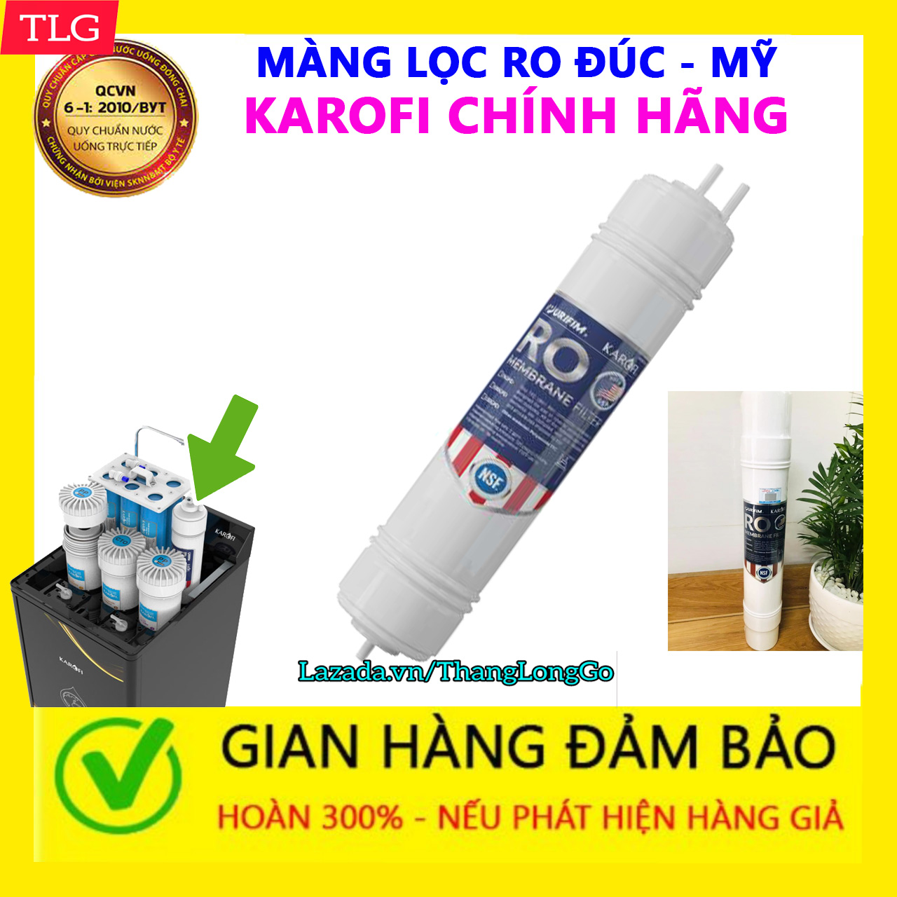 Màng ro đúc karofi số 4 mới - lõi lọc nước số 4 - màng ro purifim karofi usa 100 gdp