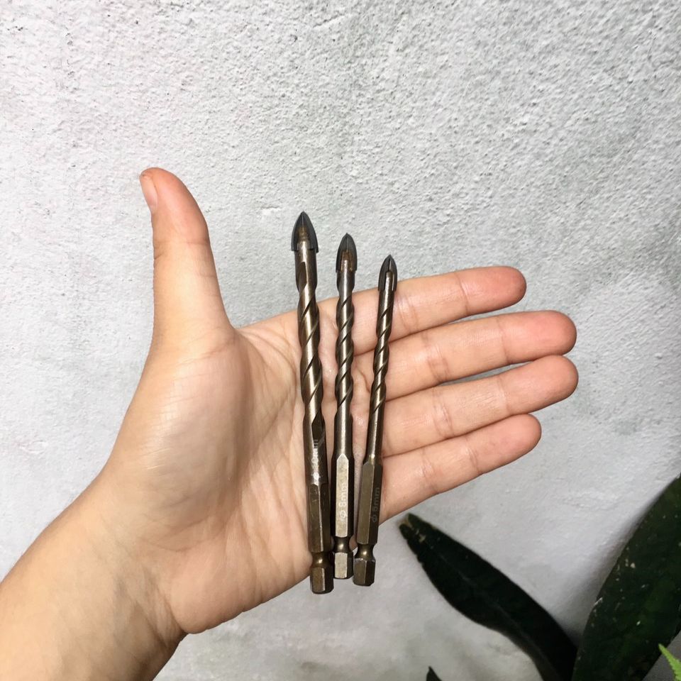 Mũi khoan đa năng cao, khoan 4 chấu, 4 cạnh khoan tường khoan kính, khoan gạch khoan sắt khoan thép 6mm , 8mm, 10 mm