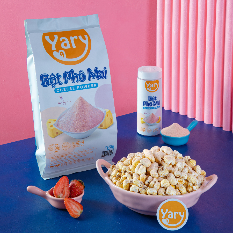Bột phô mai yary vị dâu tây, bột dâu tây thơm ngon, bột dâu pha trà sữa, bột dâu làm bánh, sữa chua, thạch