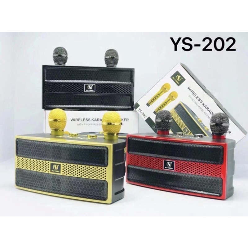 Loa karaoke bluetooth ys 201-ys 202 - tặng kèm 2 micro không dây sạc tự động