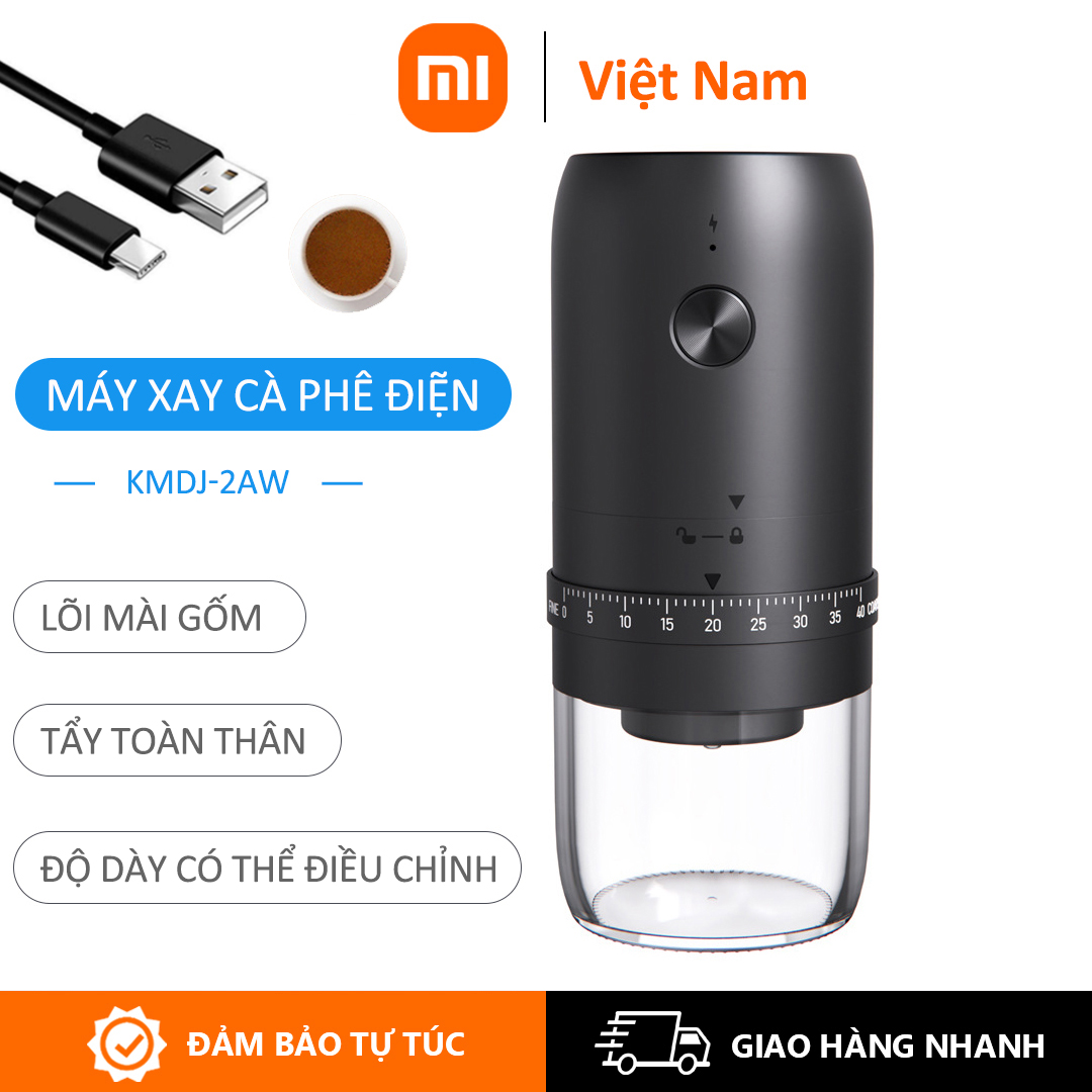 Máy xay cà phê điện Xiaomi Youpin KLT USB có thể sạc lại lõi gốm cho gia đình Điều chỉnh độ dày có thể tháo rời Máy xay cà phê có thể giặt