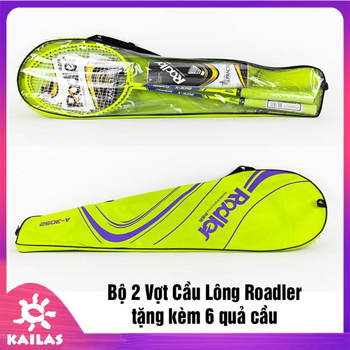 Bộ 2 Vợt Cầu Lông Roadler Khung Hợp Kim Siêu Bền- Tặng Kèm Hộp 6 Quả Cầu Nhựa- KAILAS