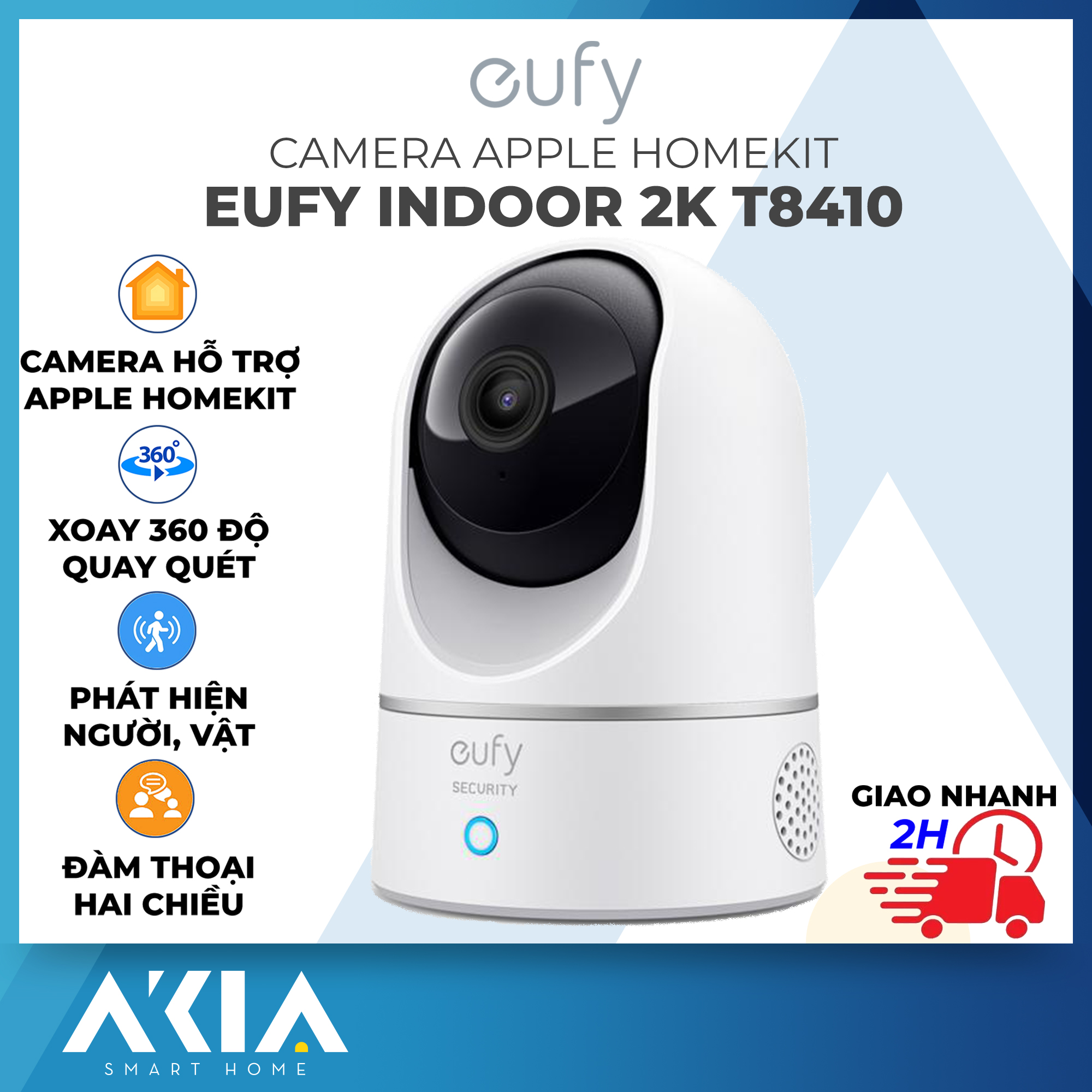 Eufy Camera Indoor 2K Pan & Tilt Security Indoor Camera, Plug