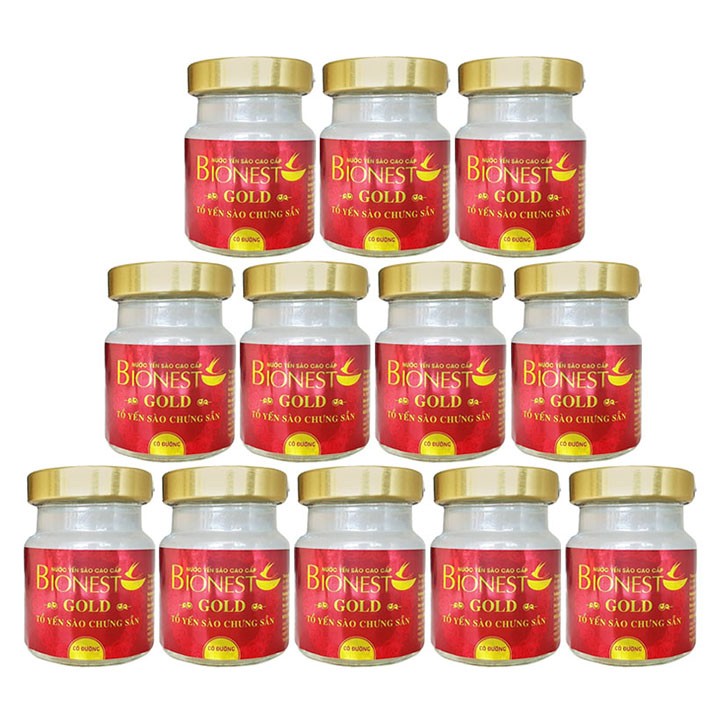 Combo 12 lọ Yến sào Bionest Gold cao cấp - bộ 12 lọ