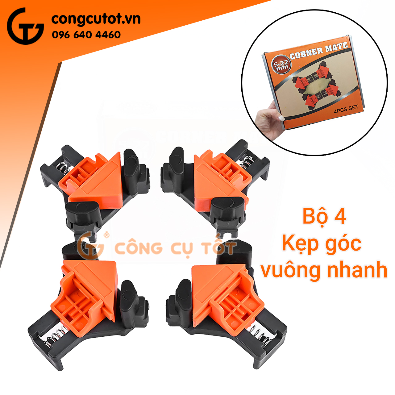 Bộ 4 cảo kẹp gỗ - vam góc vuông kẹp gỗ nhanh