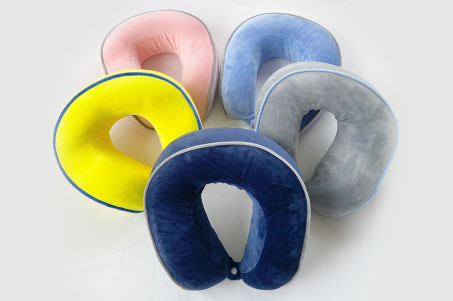Gối cổ SUNNY chữ U - GC02 cao su non dáng vuông đi du lịch, văn phòng