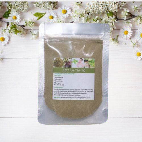 Bột đắp mặt lá tía tô trắng da mờ mụn vết thâm sạm 50g-100g