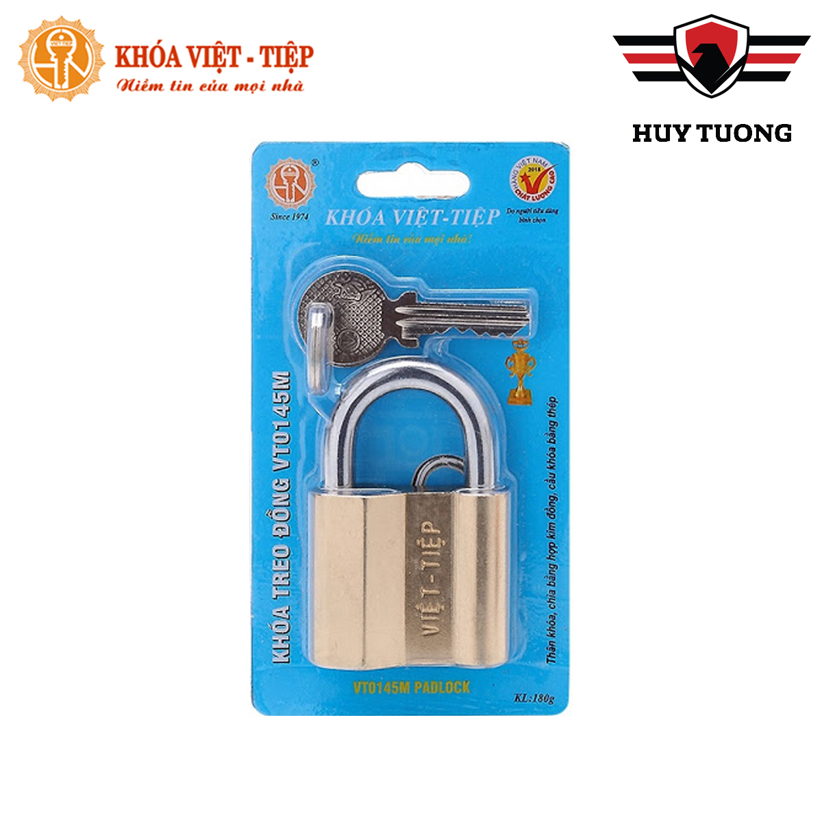 Ổ khóa treo đồng việt tiệp 64 x 42 phi 7mm 0145m cao cấp - betterlife