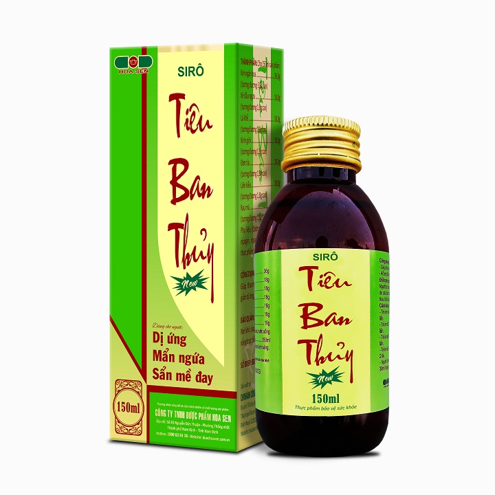 Siro Tiêu Ban Thủy New - Hỗ trợ điều tri dị ứng, mẩn ngứa, mề đay lọ 150ml