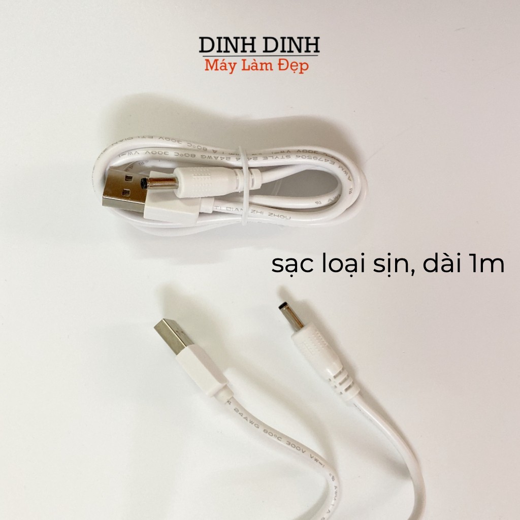Dây sạc máy rửa mặt loại sịn, dày, dài 1 mét đầu tròn dùng cho máy Foreo, xiaomi, Wellderma, juvera, con cá,... - Dinh Dinh Máy Làm Đẹp