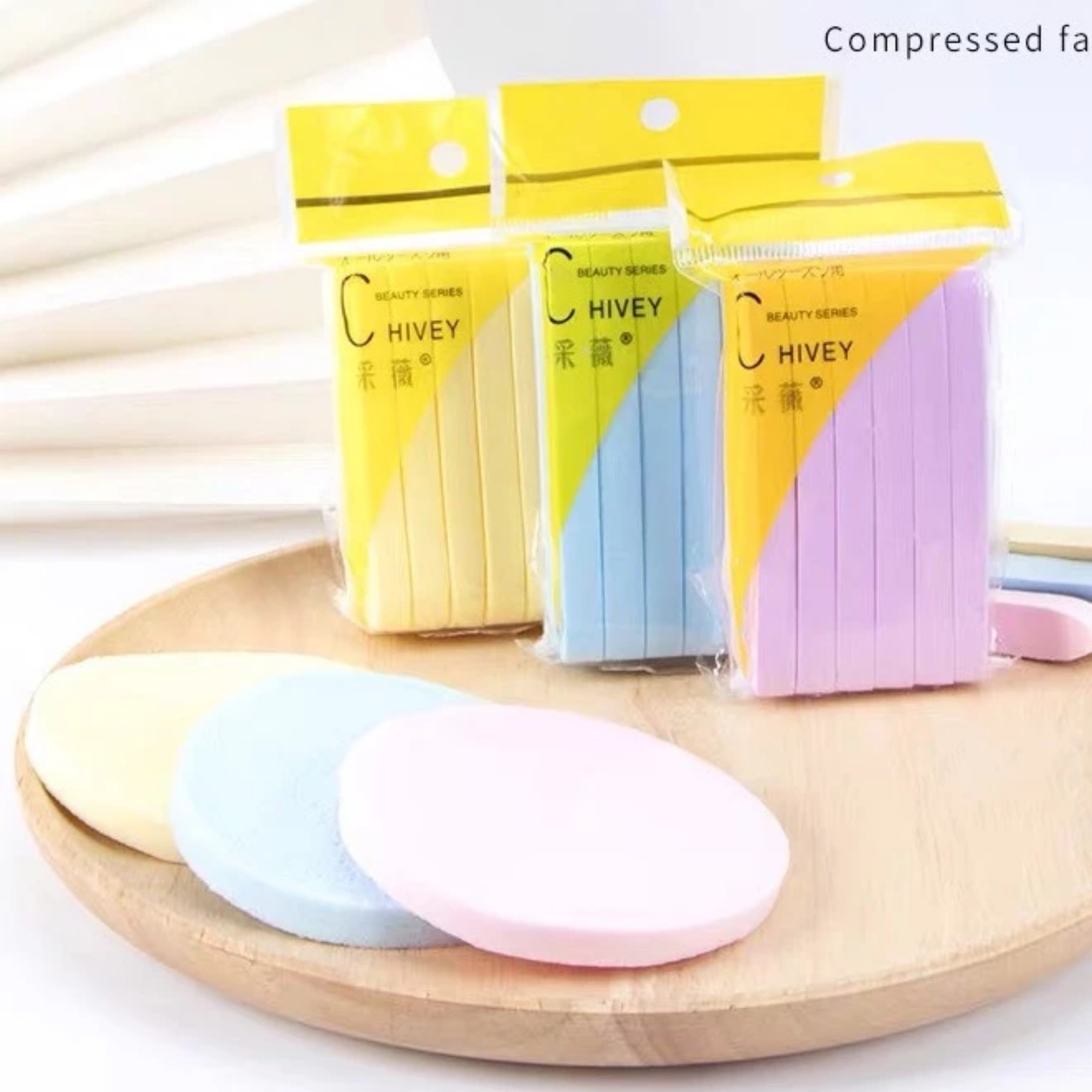 Bông mút rửa mặt bọt biển chivey gói 12 miếng