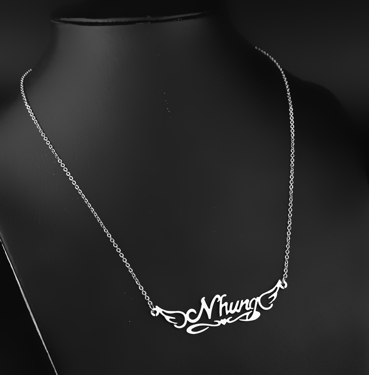 DÂY CHUYỀN INOX TÊN NHUNG, VÒNG CỔ CHỮ NHUNG TT108 - đẹp, không đen, không gỉ, chuẩn thời trang