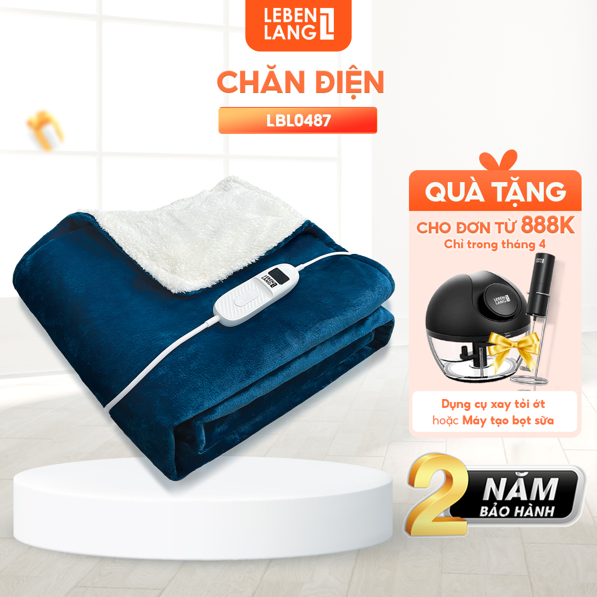 Chăn Điện, Đệm Điện Sưởi Ấm LEBENLANG- LBL0478, làm nóng nhanh, bảo hành 24 tháng, 1 đổi 1