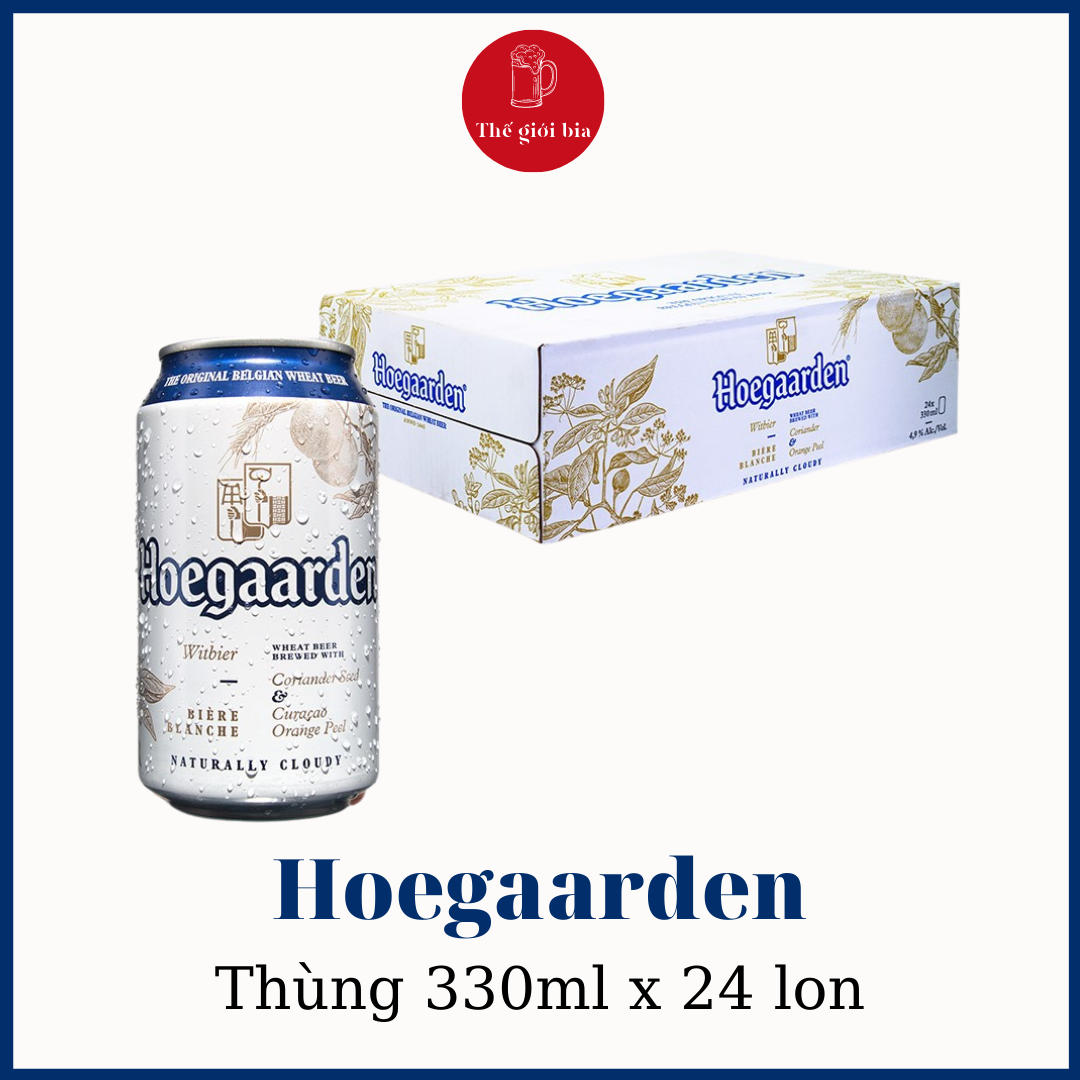 Thùng bia Hoegaarden White 330ml x 24 lon Chính hãng