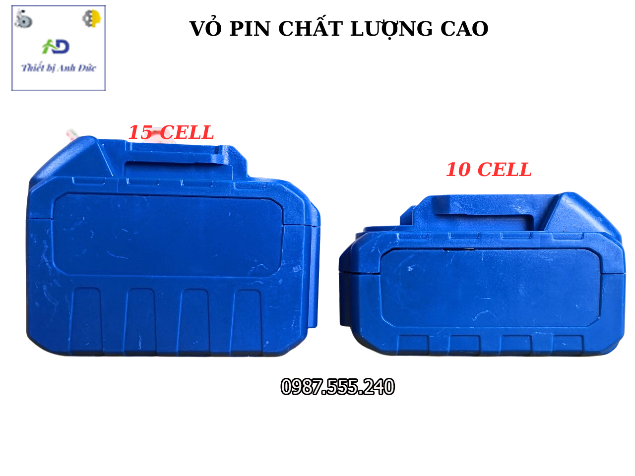 Mạch-vỏ pin 10 và 15 cell chống sốc, chống va đập full phụ kiện