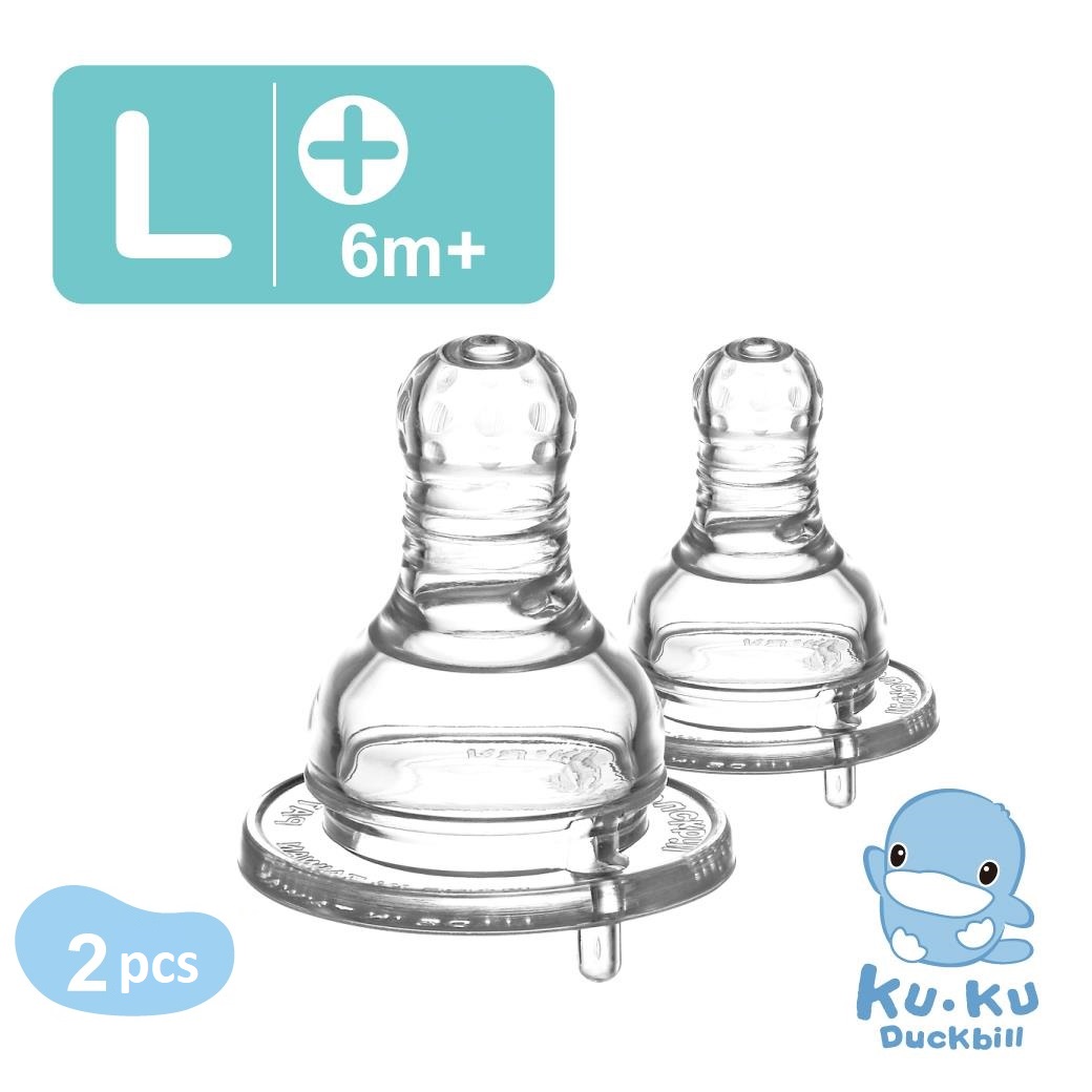Ty thay bình sữa cổ nhỏ silicone siêu mềm dòng chảy chữ thập size L KUKU