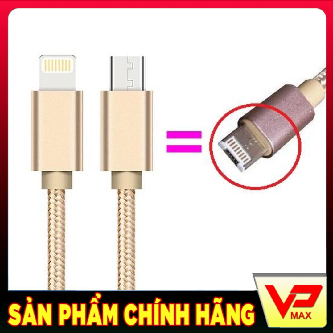 Cáp sạc 2 đầu Dây dù Iphone Lightning và Android Micro USB 2in1 siêu bền sạc nhanh