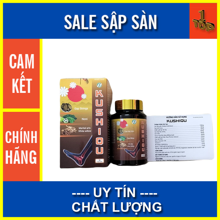 Kushiqu, hỗ trợ giảm acid uric, hỗ trợ giảm nguy cơ gout 30 viên - Top1