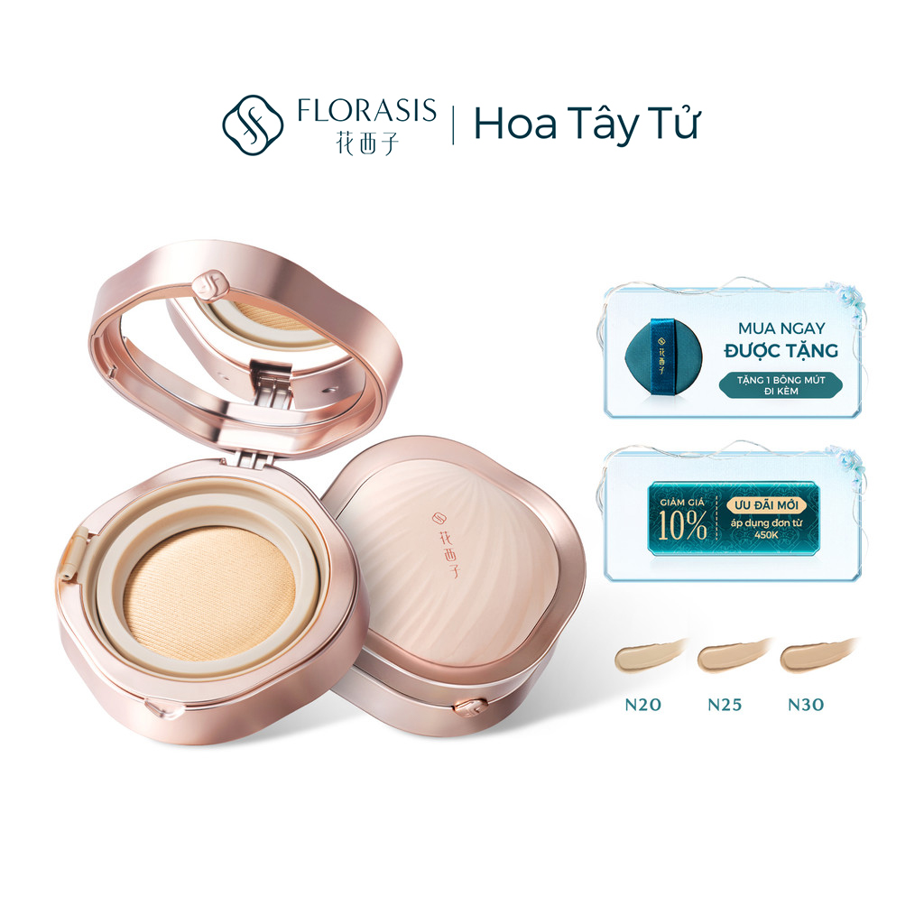  Florasis  Hoa Tây Tử  Phấn Nước Jade Radiance Soft Matte – Che Phủ Mịn Màng Với Hiệu Ứng Lụa Satin 