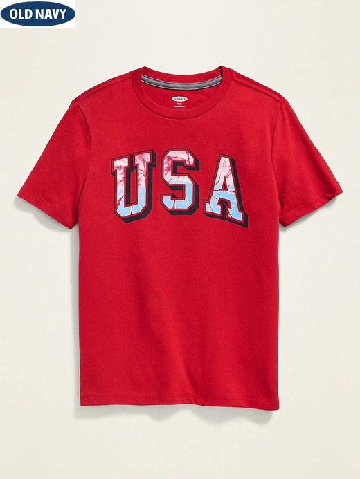 Áo thun logo USA bé Trai OLD NAVY Size L (size 10-12) (cao 140-152 cm) vải dày mịn đẹp - Hàng Mỹ