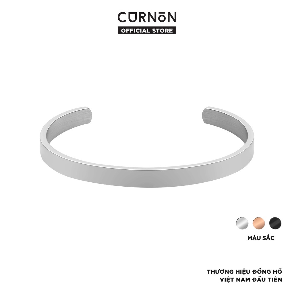 ❆▨▥  Vòng tay nam Curnon Jackie Cuff - phụ kiện đeo tay thời trang cá tính - thiết kế basic bản to thép không gỉ