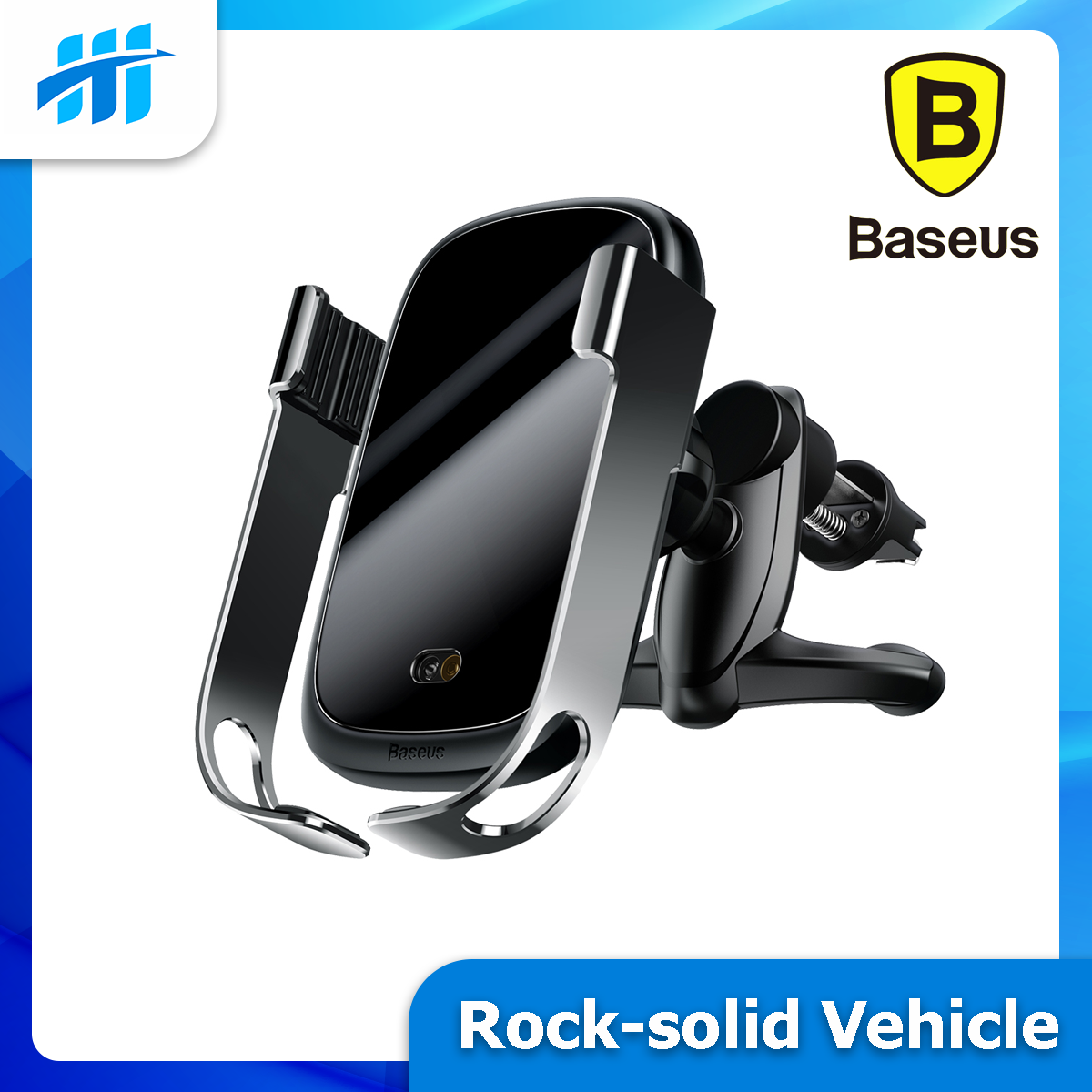 Giá kê điện thoại tích hợp sạc không dây và kẹp điện Baseus Rock-solid Vehicle Mounted Holder Wireless Charger