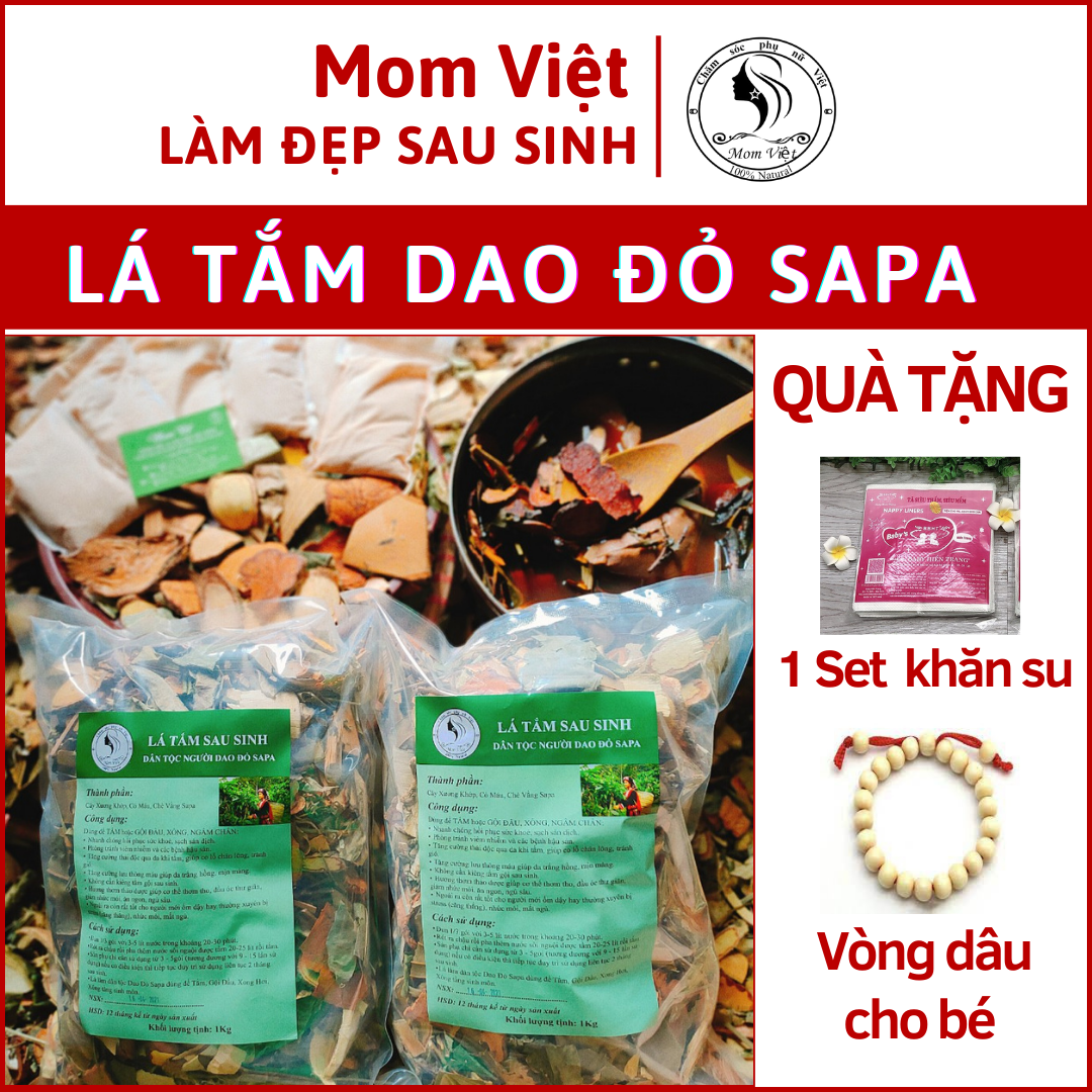 Lá tắm sau sinh dân tộc dao đỏ sapa momviet chuẩn 32 vị tắm rửa xông cho mẹ sau sinh không kiêng cữ