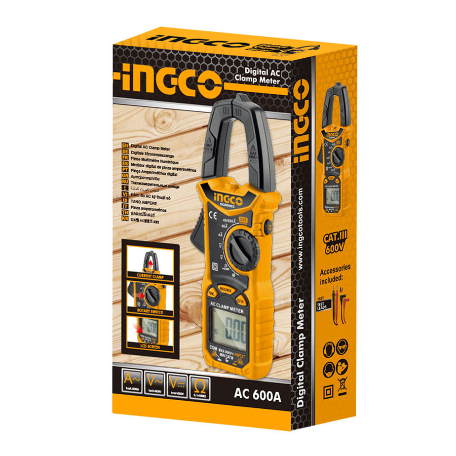 Đồng hồ kẹp AC/DC (6000 số đếm) ingco DCM6005