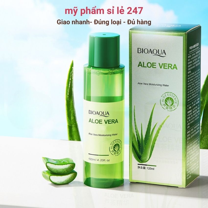Toner dưỡng ẩm Nha Đam 120ml Bioaqua toner da dầu mụn cho da nhạy cảm Bi180