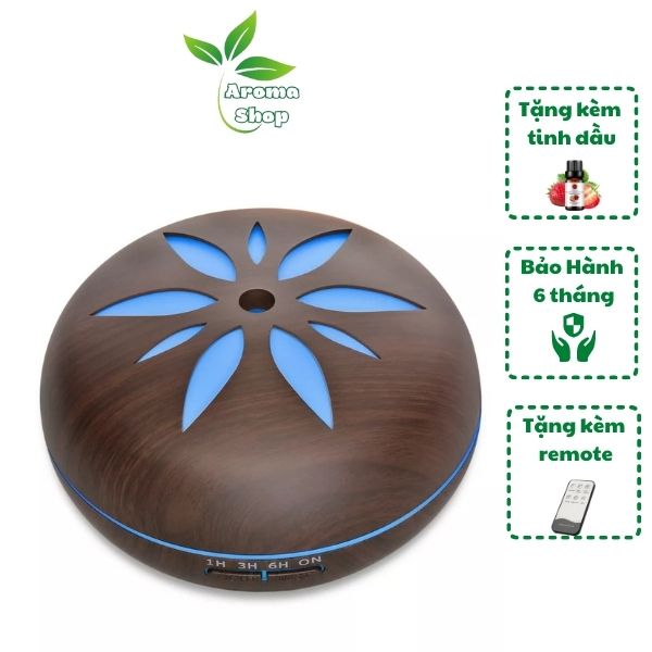 Máy phun sương , khuếch tán tinh dầu Cánh Hoa 550ml, có điều khiển , đèn LED 7 màu , BẢO HÀNH 6 THÁNG