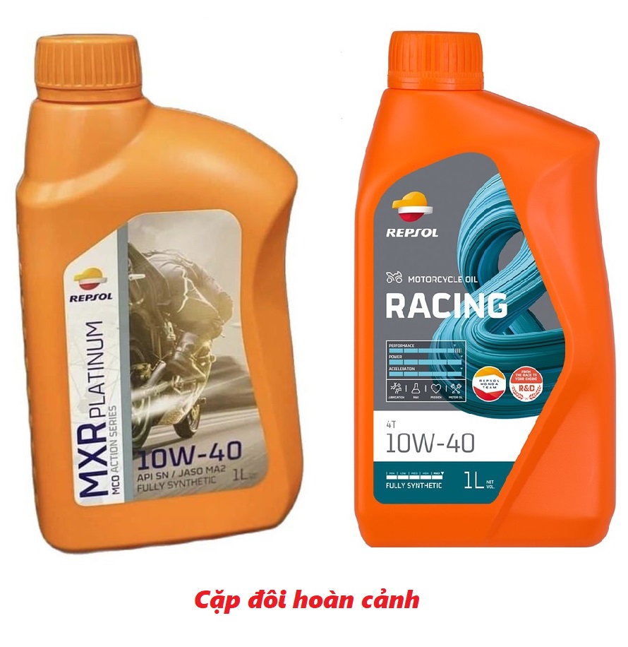 [FREE SHIP đơn 50k] Nhớt tổng hợp xe máy Repsol racing 10W40 chai 1L, bộ đôi nhớt repsol 10W40 chai 1L-MXR platinum 10w40-Chai 1L hặc khách chọn theo phân loại SP