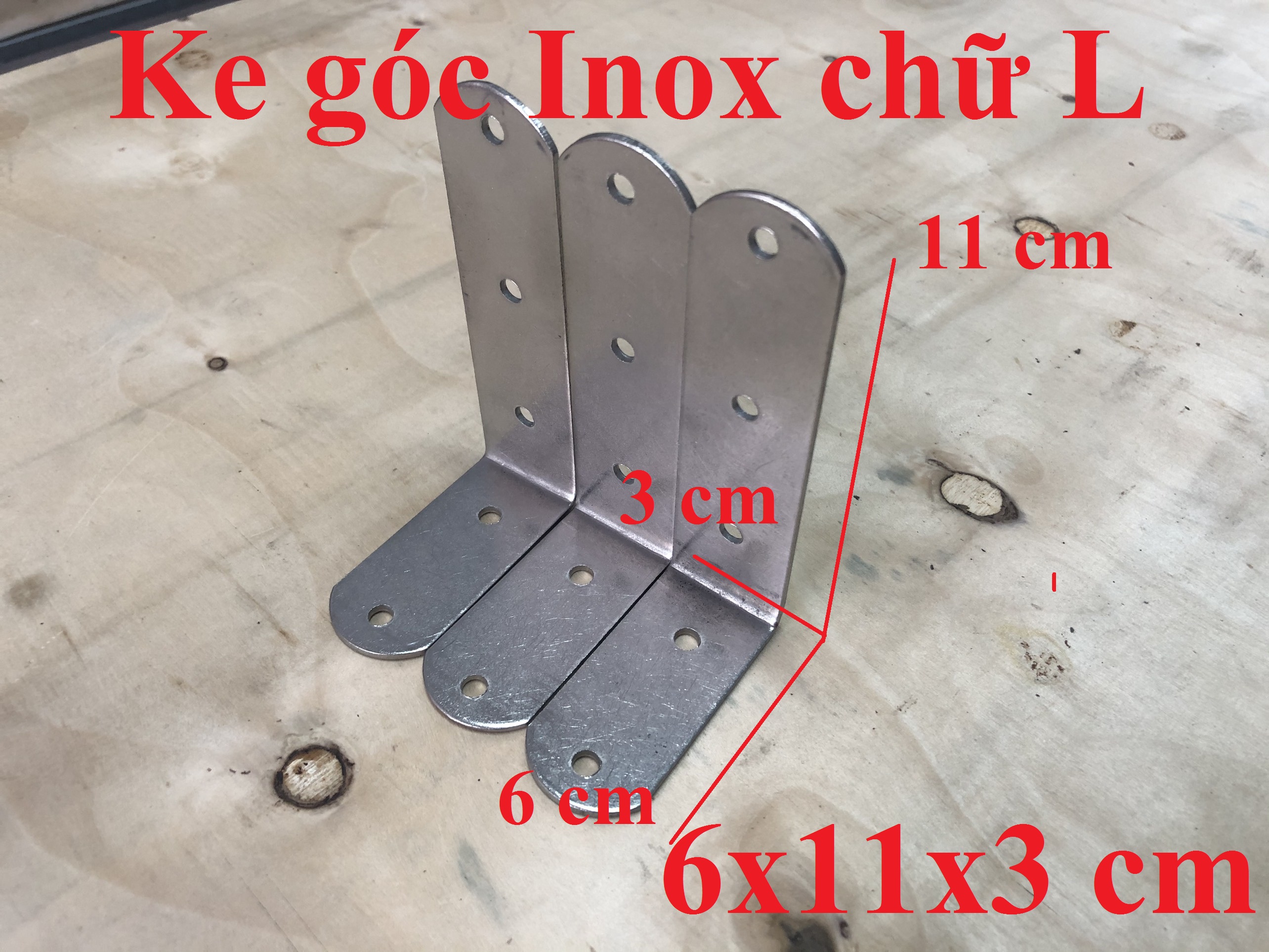 Ke góc vuông INOX chữ L bản rộng 3 cm ( 6x11x3 cm )