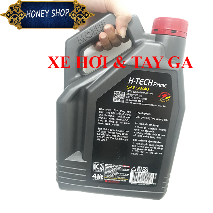 [HCM]Motul H-TECH Prime 5W40 - Nhớt tổng hợp cao cấp cho xe hơi và xe tay ga (4 lít)