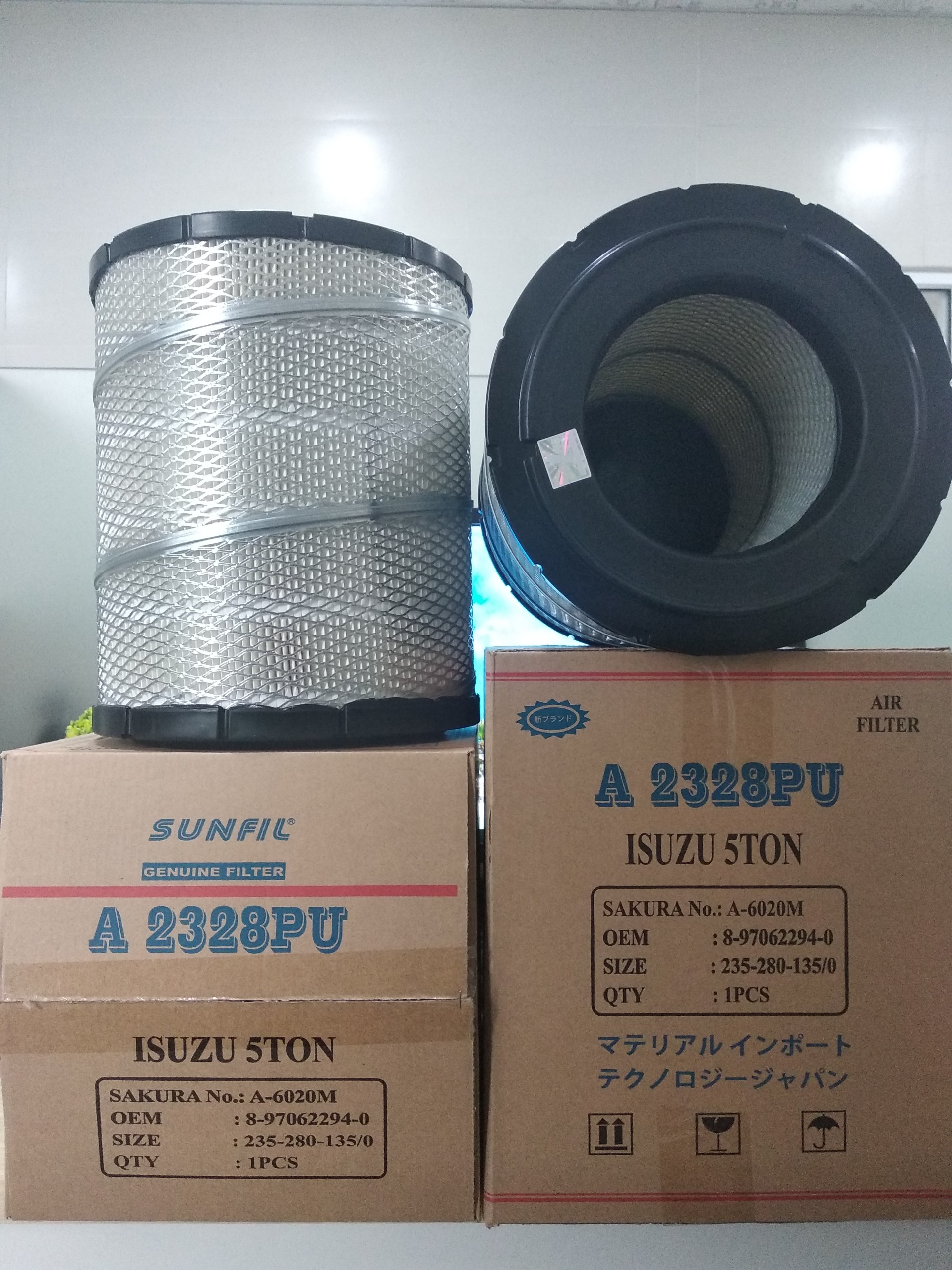 Lọc gió động cơ xe ISUZU 1T9 - 3T5 - 5T đời mới