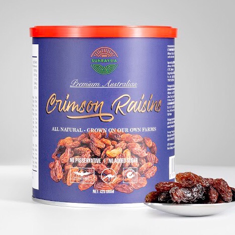 Nho khô Úc Crimson lon 425 gr
