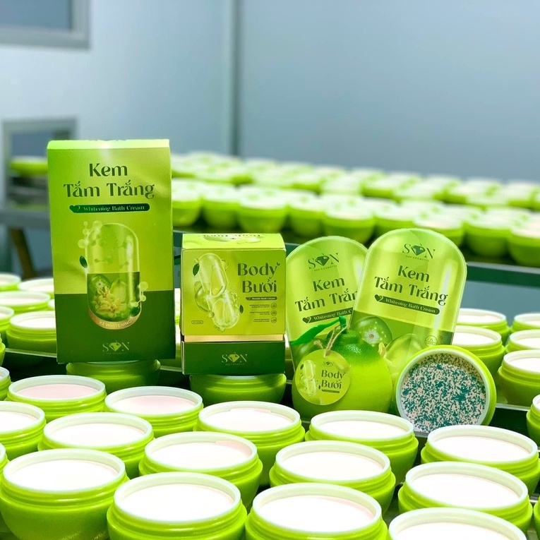 Kem body Bưởi - Kem Body cốt ủ bưởi S.O.N chính hãng tặng kèm 3 gói tắm trắng